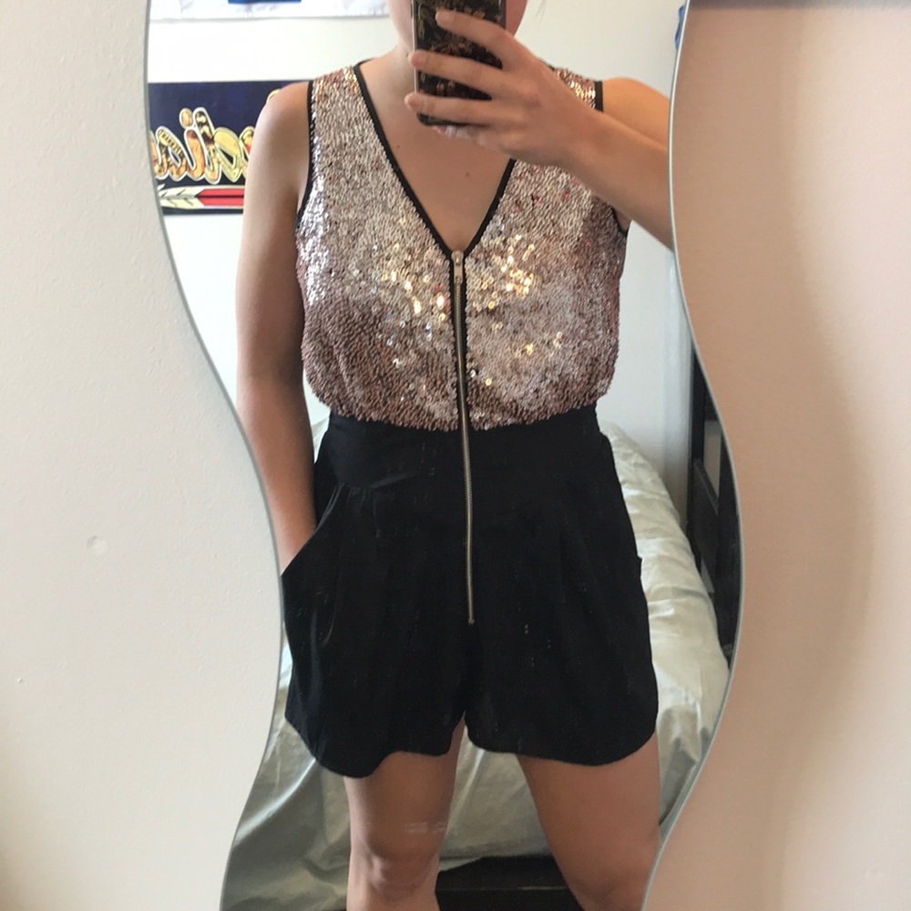 Pink Sequin Romper